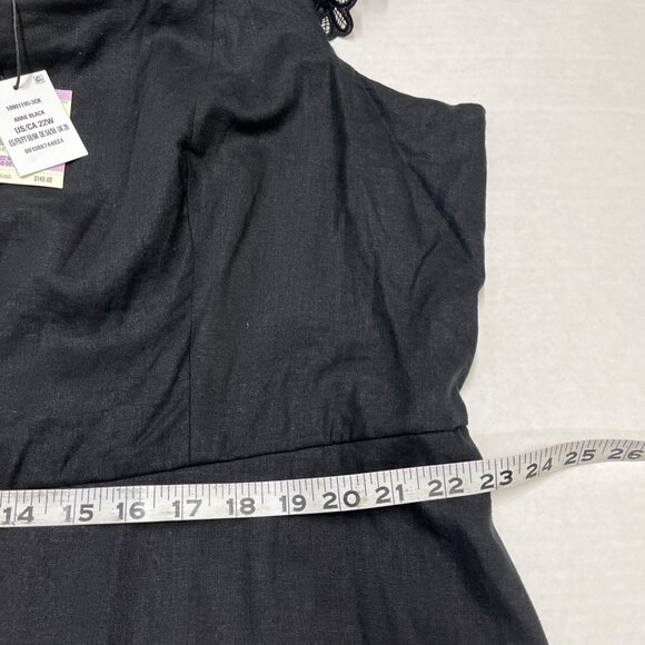 Anne‎ Klein Dress Womens 22W Black Linen Tiered Smocked Midi Boho Hippie Western - Picture 8 of 11